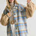 Color-Popular Contrast Color Check Jacket Autumn Winter Thickening Plaid Stitching Lamb Wool Coat-Fancey Boutique