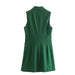 Color-Summer Elegant Collared Sleeveless Belt Green Vest Women-Fancey Boutique