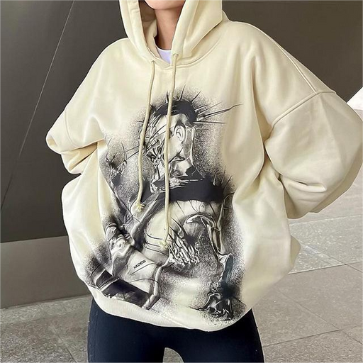 Color-Women Clothing Autumn Printing Casual Loose Fitting Hoodie Long Sleeved-Fancey Boutique