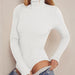 Color-Autumn High Collar Long Sleeve Slim Rib Bodysuit Women Skinny-Fancey Boutique