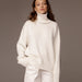 Color-White-Autumn Winter Popular High Collar Loose Knitwear Sweater for Women-Fancey Boutique