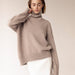 Color-Khaki-Autumn Winter Popular High Collar Loose Knitwear Sweater for Women-Fancey Boutique