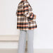 Color-Autumn Winter Woolen Plaid Blazer Single Breasted Mid Length Top-Fancey Boutique