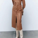 Color-Fall Light Luxury Faux Leather Midi Dress Elegant Women Dress Polo Collar-Fancey Boutique