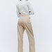 Color-Women Clothing Autumn Flip Decorative High Waist Trousers-Fancey Boutique