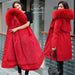 Color-Winter Women Cotton Padded Clothing Mid Length Big Fur Collar Fleece-Lined Cotton Padded Jacket down Padded Jacket Cotton Padded Coat-Fancey Boutique