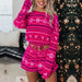 Color-Christmas Sweater Set Silver Fox Velvet Long Sleeve Fleece Shorts Set Autumn Winter-Fancey Boutique