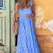 Color-Autumn Women Clothing Loose Maxi Dress Striped Casual Dress-Fancey Boutique
