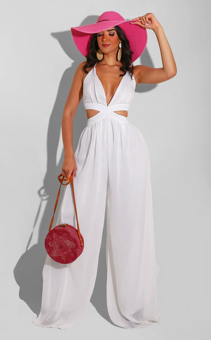 Color-New Solid Color Casual Loose Chiffon Women Jumpsuit-Fancey Boutique