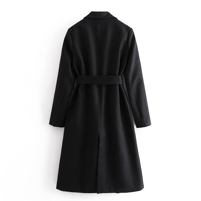 Color-Women Belt Wool Coat Coat Casual-Fancey Boutique