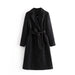 Color-Black-Women Belt Wool Coat Coat Casual-Fancey Boutique