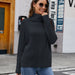 Color-Solid Color Long Sleeve Pullover Knitting Bottoming Loose Turtleneck Sweater-Fancey Boutique