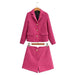 Color-Women Long Sleeve Spring Office Blazer Shorts Suit-Fancey Boutique