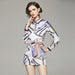 Color-Fashion Joker Waist Positioning Printed Shirt Short Pants Set With Belt-Fancey Boutique