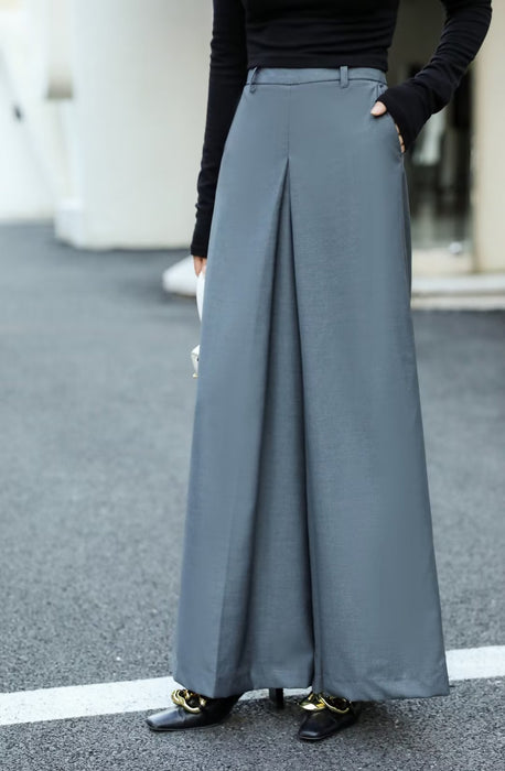 Color-Autumn Winter Elegant High Waist Slimming Loose Wide Leg Pants Work Pant Women-Fancey Boutique