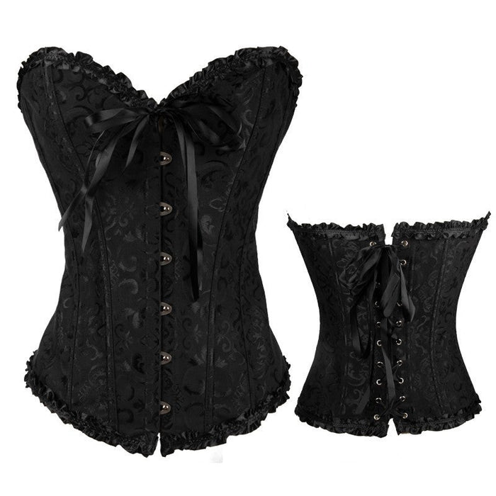 Color-Black-Court Corset Belly Waist Shaping Corset-Fancey Boutique