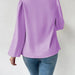 Color-Long Sleeved Shirt Loose Draped V neck Top T shirt Women Clothing-Fancey Boutique