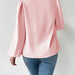 Color-Long Sleeved Shirt Loose Draped V neck Top T shirt Women Clothing-Fancey Boutique