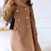 Color-Autumn Winter Simplicity Long Sleeve Collared Double Breasted Woolen Coat Women Clothing-Fancey Boutique