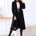 Color-Autumn Winter Women Clothing Simple Solid Color Double Breasted Long Sleeve Collared Button Woolen Coat-Fancey Boutique
