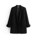 Color-Women Clothing Early Spring One Button Cuff Curling Loose Blazer Women-Fancey Boutique