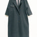 Color-Dark Grey-Autumn Winter Women Overcoat Woolen Ultra Long Loose Double Pocket Collared Simple Coat-Fancey Boutique