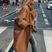 Color-Autumn Winter Women Overcoat Woolen Ultra Long Loose Double Pocket Collared Simple Coat-Fancey Boutique