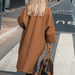 Color-Autumn Winter Women Overcoat Woolen Ultra Long Loose Double Pocket Collared Simple Coat-Fancey Boutique