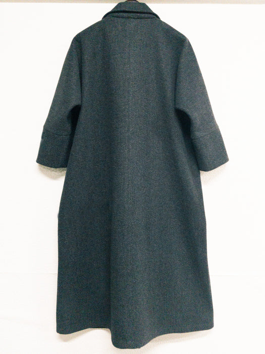 Color-Autumn Winter Women Overcoat Woolen Ultra Long Loose Double Pocket Collared Simple Coat-Fancey Boutique