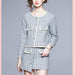 Color-Tweed Suit New Autumn And Winter Suit Dress Temperament Two Piece Set-Fancey Boutique