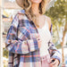 Color-Women Clothing Autumn Winter Plaid Coat Casual Loose Lapels Woolen Coat-Fancey Boutique