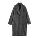 Color-Black-Autumn Winter Solid Color Lengthened Woolen Coat Trench Coat Padded Coat Collared Women Coat-Fancey Boutique