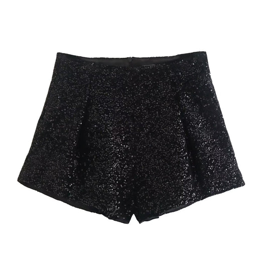Color-Black-Casual Pants Autumn Winter Wild High Waist Shorts-Fancey Boutique
