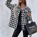 Color-New Thousand Bird Plaid Woolen Shirt Jacket-Fancey Boutique