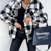 Color-New Thousand Bird Plaid Woolen Shirt Jacket-Fancey Boutique