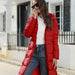 Color-Red-Winter Hooded Women Cotton Padded Clothing Women Mid Length Slim Quilted Coat Warm down Cotton Jacket Women Coat-Fancey Boutique