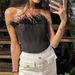 Color-Women Clothing French Sexy Feather Corset Top-Fancey Boutique