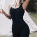 Color-Black-Summer One Piece Running Fitness Sports Elastic Breathable Yoga Bodysuit Women-Fancey Boutique