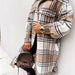 Color-Women New Fall Winter Long Sleeve Long Plaid Printed Shirt Woolen Jacket-Fancey Boutique