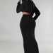 Color-Hooded Cropped Top Sexy High Waist One Step Skirt Two Piece Set-Fancey Boutique