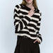 Color-Casual Black White Striped Sweater Women Spring Long Sleeve round Neck Pullover Underwear T shirt Top-Fancey Boutique