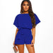 Color-Blue-Summer Explosion Color Of Belt Short-sleeved Romper-Fancey Boutique