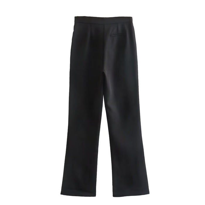 Color-Summer Women Clothing Trousers Split Straight Pants Elegant Trousers Women-Fancey Boutique