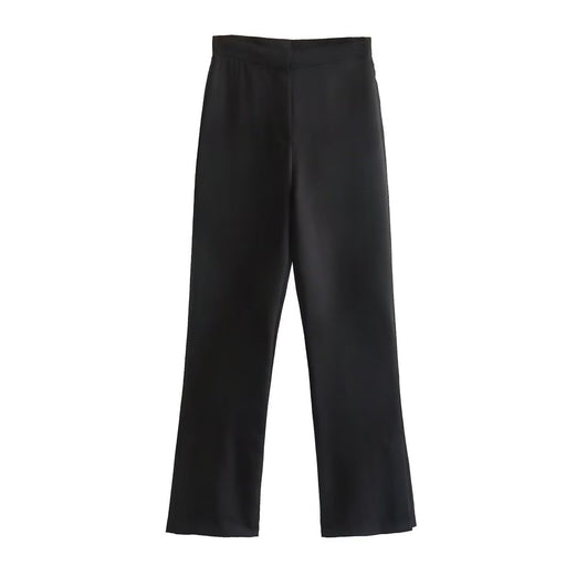 Color-Black-Summer Women Clothing Trousers Split Straight Pants Elegant Trousers Women-Fancey Boutique