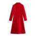 Color-Long Simple Slim Office Woolen Coat Long Sleeve Elegant Plush Woolen Coat-Fancey Boutique