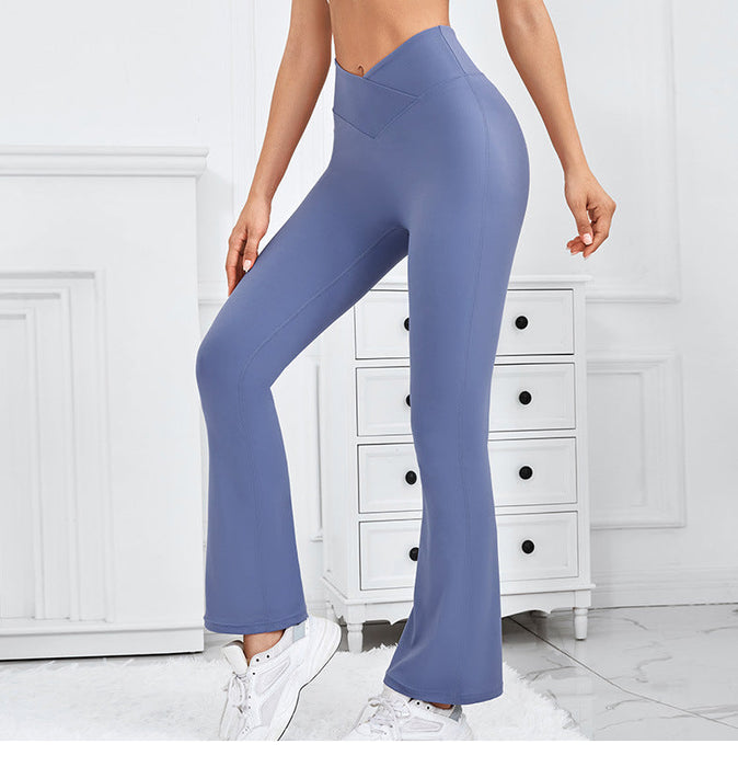 Color-Bell Bottom Pants Sexy Skinny Yoga Pants Stretchy High Waist Slimming Trousers Women Hip Lifting Outer Wear-Fancey Boutique