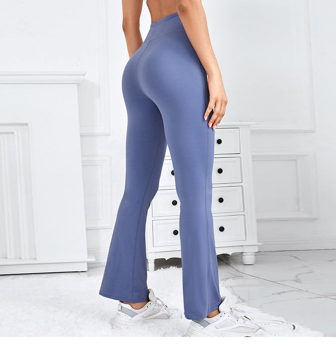 Color-Bell Bottom Pants Sexy Skinny Yoga Pants Stretchy High Waist Slimming Trousers Women Hip Lifting Outer Wear-Fancey Boutique