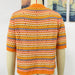 Color-Spring Summer Stitching Hollow Out Cutout Sweater Loose round Neck Striped Sweater-Fancey Boutique