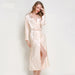 Color-Gold-Women Pajamas Emulation Silk Nightgown Lace-up Sexy Long Robe Bathrobe Solid Color Homewear-Fancey Boutique