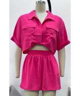 Color-Women Clothing High Waist Shorts Street Set-Fancey Boutique